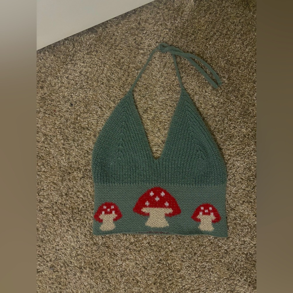 Knit Mushroom Halter Top